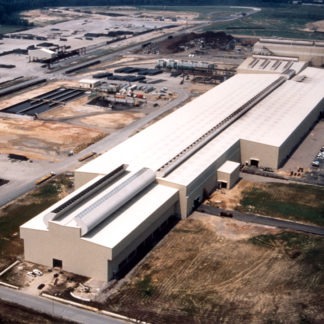 A White Color Warehouse Facility Top View