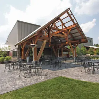 Southern tier building with outdoor seating